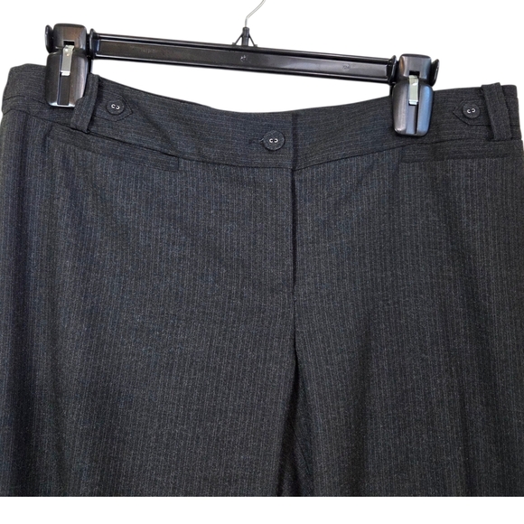 Reitmans Petite Plus Charcoal Wide Leg Pants With Small White Pinstripe Size 14 - Picture 4 of 6